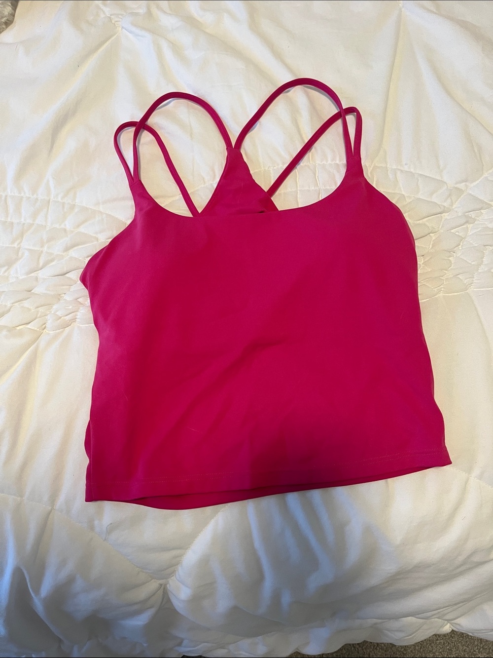 Women’s Strappy Sports Crop Top - Bright Pink